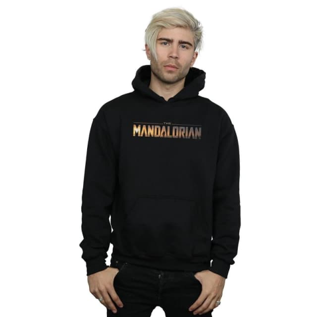 Star Wars Star Wars Men The Mandalorian Series Logo Hoodie in Black Size: Small Black S Male 5059400131130