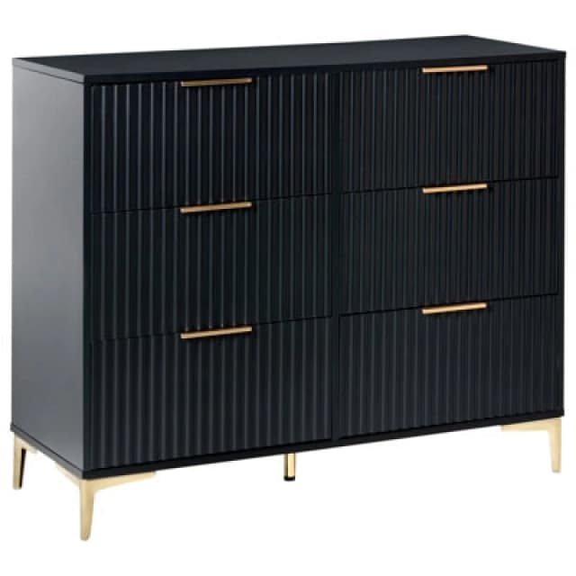 Beliani 6 Drawer Chest Walcott Black
