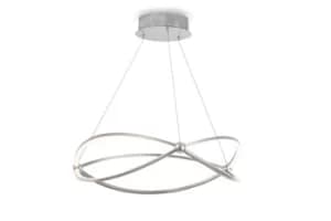 Modern Weave Integrated LED Nickel Pendant Ceiling Light