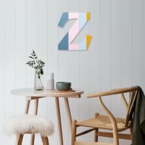 Alphabet Z Multicolor Decorative Wooden Wall Accessory