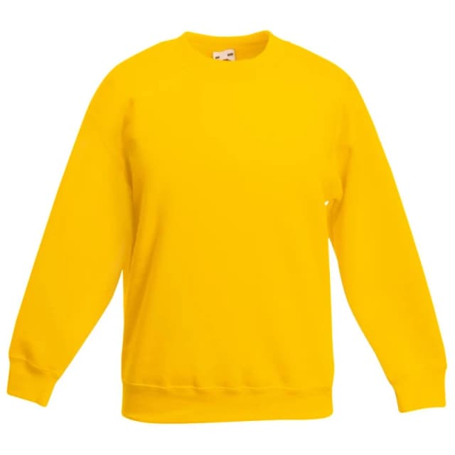 Fruit of the Loom Classic 80 20 Set-In Sweatshirt Pack of 2 in Yellow Size: 12-13 Years Yellow Unisex 12-13 Years