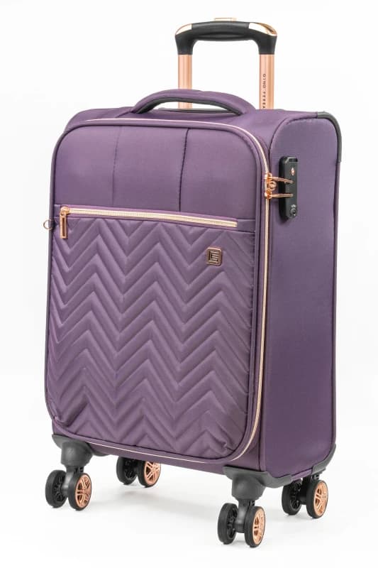 Gino Ferrari Biella Small Soft Shell Cabin Case Flight Luggage Purple unisex Small