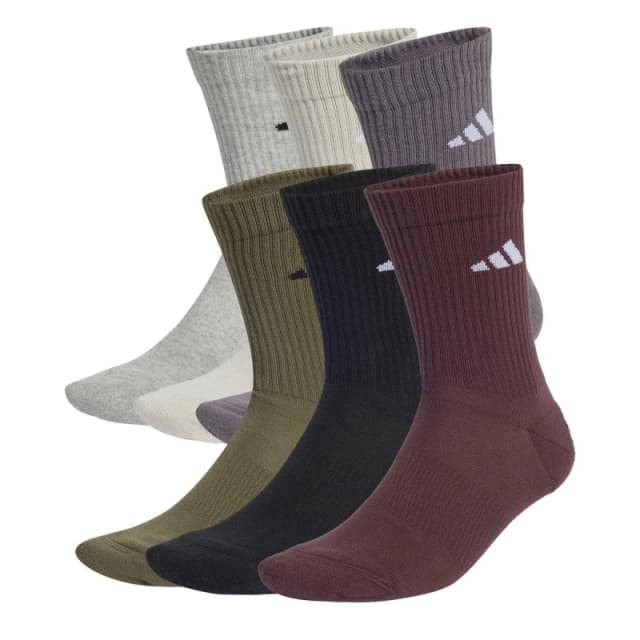 adidas 6-Pack Logo Crew Socks Adults - Multi Multi 6.5 - 8