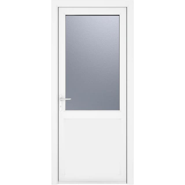 Crystal Triple Glazed Single Door Half Panel White Rh 840 X 2090Mm Obscure, White 4RRHW84209OBPTG