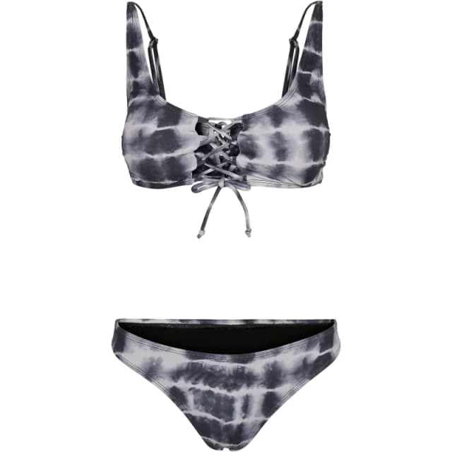Urban Classics Womens Bikini: Urban Classics Lace Up Tie Dye Noir Female XS