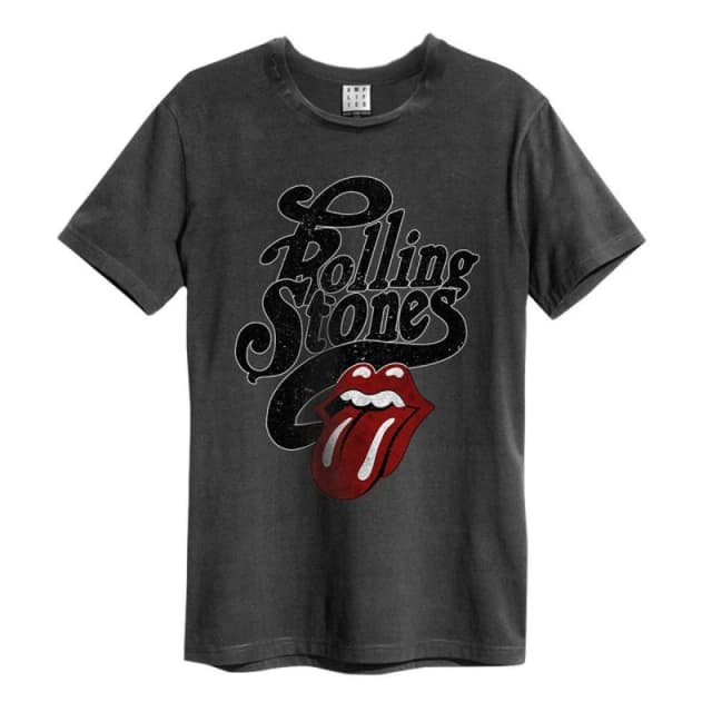 Amplified Amplified Men Licked The Rolling Stones T-Shirt in Charcoal Size: Small Charcoal S Male 5063470344130