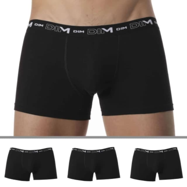 DIM 3 Pack Coton Stretch Boxer Briefs - Black XL