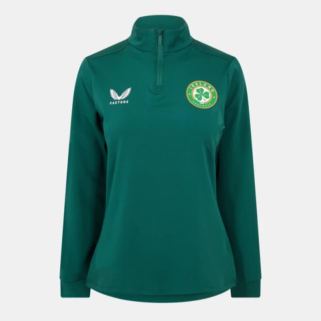 Castore Ireland Matchday Quarter Zip 2023 Womens Green female 16 (XL)