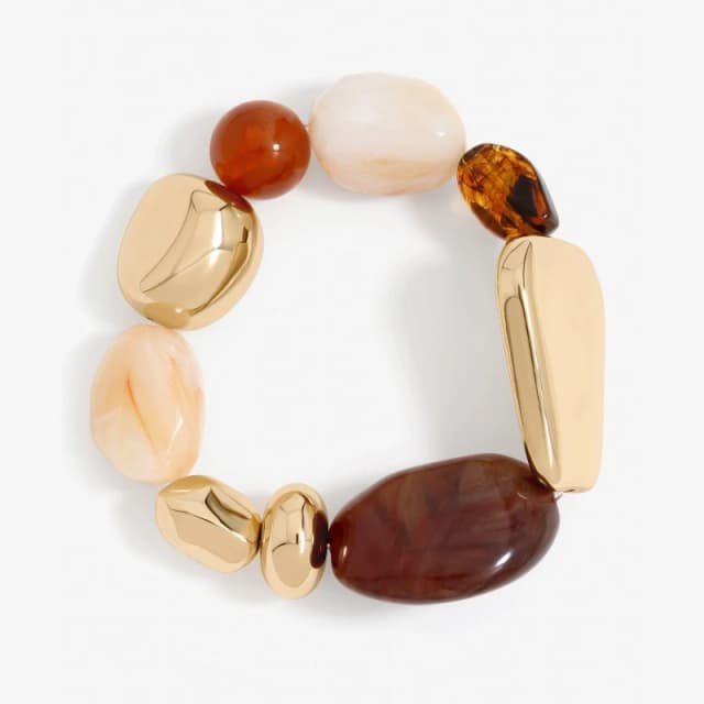 Mood Gold Polished and Resin Stretch Bracelet Gold female One Size