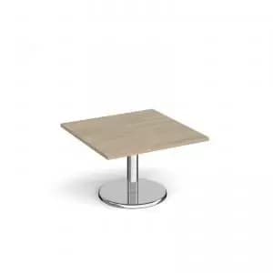 Pisa square coffee table with round chrome base 800mm - barcelona