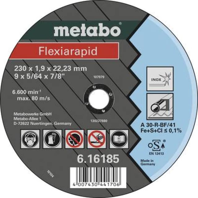 Metabo Metabo Flexiarapid 616185000 Cutting disc (straight) 230 mm 25 pc(s) Metal 616185000