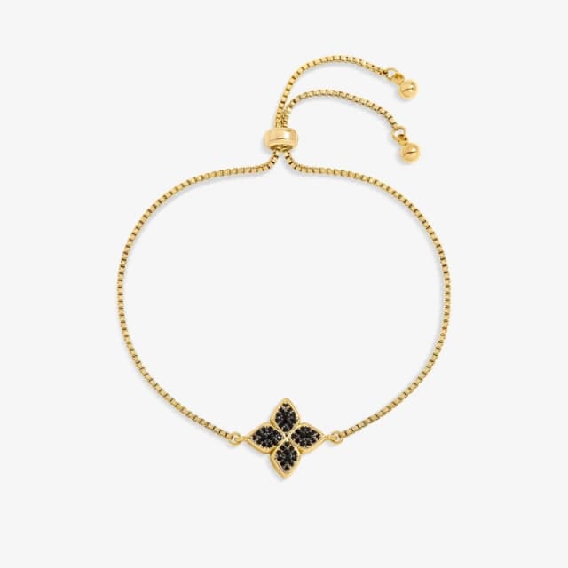 Jon Richard 14K Gold Plated Jet Druzy Stone Clover Bracelet Huggie Earrings One Size Gold 39181510000