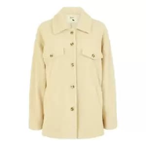 Yumi Beige Teddy Bear Button Through Shacket - Beige