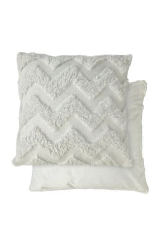 New Edge Blinds Newton Zig Zag Collection Soft Touch Cushion Cover in White Size: 43cm x 43cm White Unisex 43cm x 43 cm