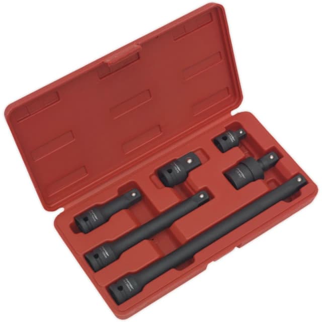 Loops 6 Piece Impact Adaptor & Extension Bar Set - 1/2" Sq Drive - Universal Joint Multi