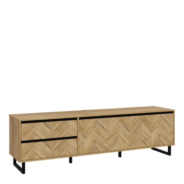 Nikomedes TV Unit In Spica Oak/Matt Black/Bartex Oak 8NMST121LM570