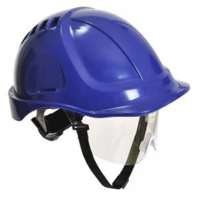 Portwest Endurance Plus Safety Helmet and Visor PW54RBR Colour: Royal Blue