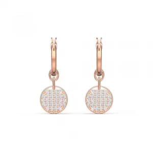Swarovski Ginger Rose Gold Tone Plated White Crystal Mini Hoop...