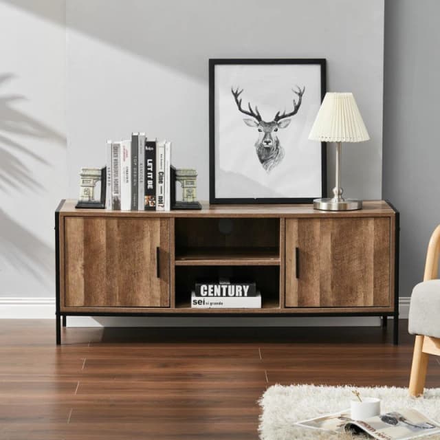 Kabinet UK Rustic Metal Frame TV Stand Brown unisex One size