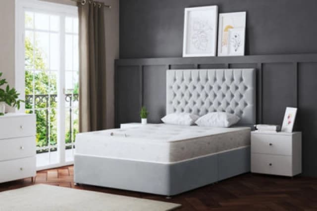 DS LIVING Seraphine Silver Chesterfield Divan Bed Single AM_CHSTFLD_SIN_SIL