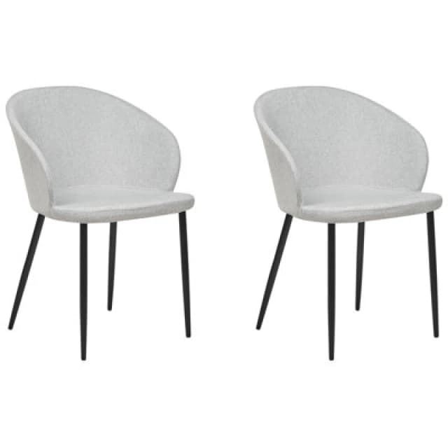 Beliani Set Of 2 Dining Chairs Mason Light Grey