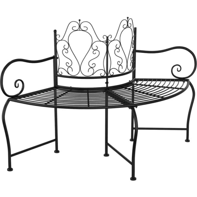 VIDAXL Tree Bench 150cm Black Steel vidaXL 8720286837924