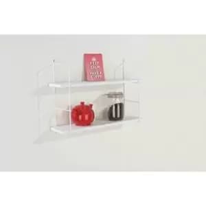 twin wall shelf kit with wire uprights & white effect shelf