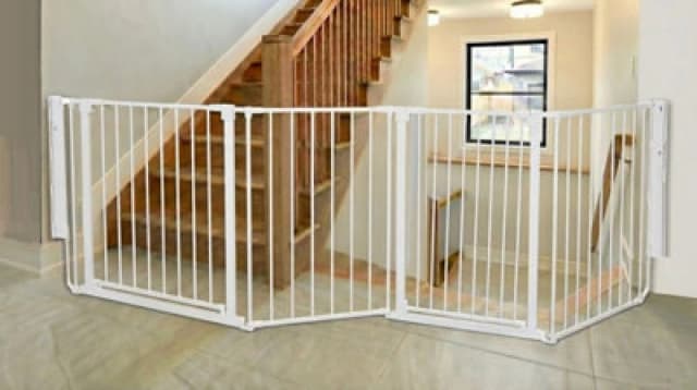 Safetots Two Door Multi Panel Solution For Up And Down Staircases, White, 246Cm Of Length, Includes 2 Door Opening Panels