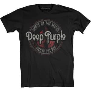Deep Purple - Smoke Circle Unisex Large T-Shirt - Black