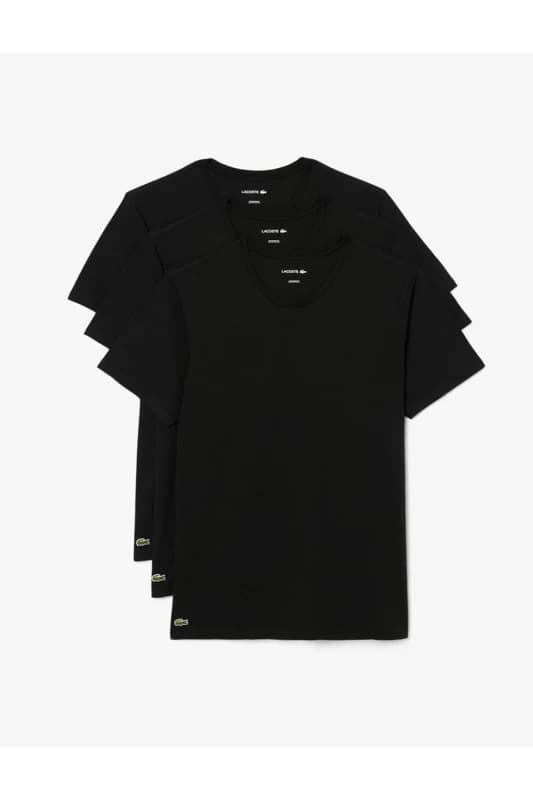 Lacoste Mens 3 Pack T-Shirts Black Size: Medium Black Male M