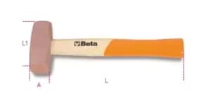 Beta Tools 1385 Copper Head Hammer Hickory Shaft 1000g 013850410