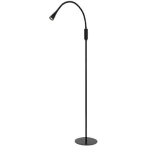 Lucide ZOZY - Floor Reading Lamp - LED Dim. - 1x4W 3000K - 3 StepDim - Black