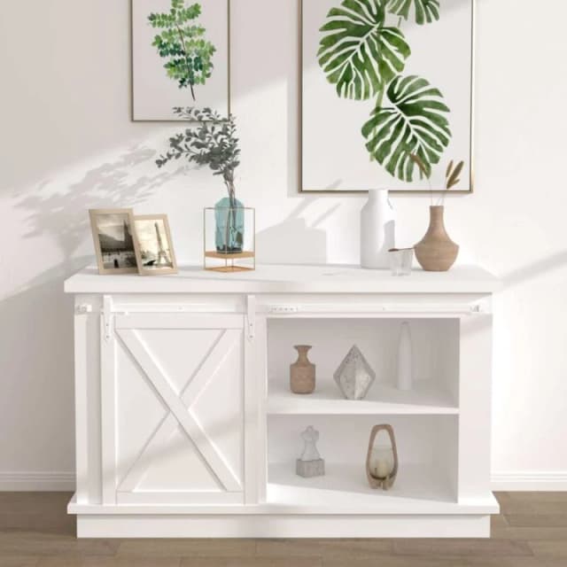 VIDAXL Mini Sliding Cabinet Door Kit Carbon Steel White 152cm Vidaxl 8720286854310