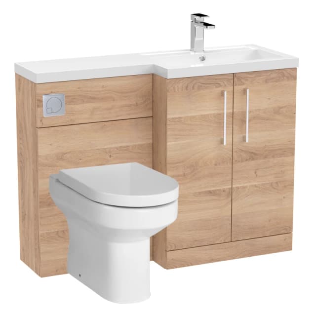 Balterley Floor Standing Vanity Basin WC Unit PanSeat Cistern Right Hand Brown