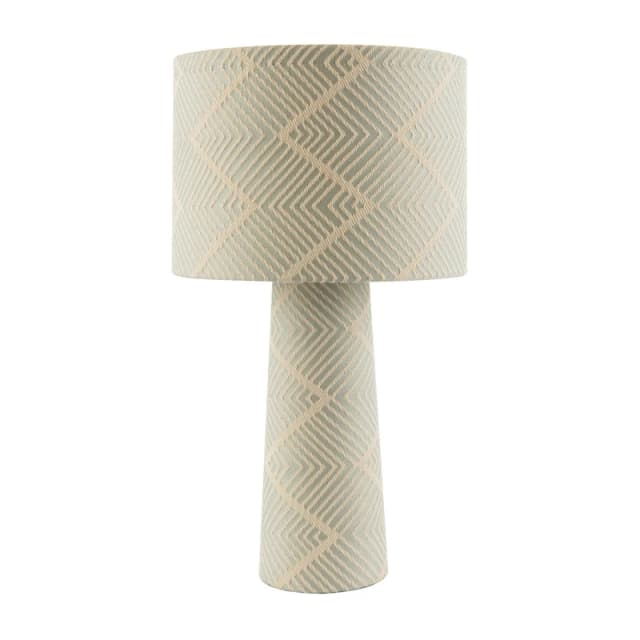 Happy Homewares Duck Egg & Cream Jacquard Zig Zag Lamp with Fabric Shade & Base in Duck Egg Blue Duck Egg Blue Unisex