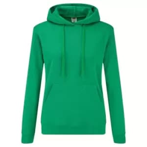 Fruit Of The Loom Ladies Lady Fit Hooded Sweatshirt / Hoodie (XS) (Heather Green)