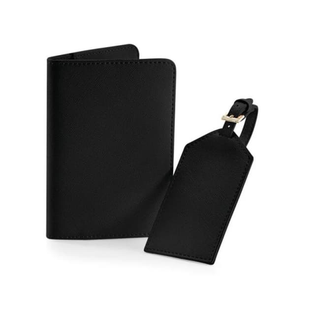 Bagbase Mens Boutique Passport Holder & Luggage Tag Set in Black Male One Size