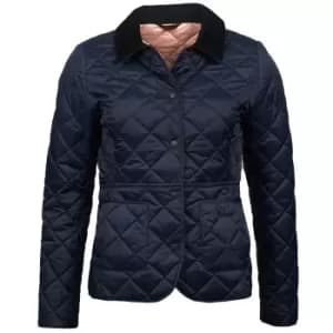Barbour Womens Deveron Quilted Jacket Navy/Pale Pink 12