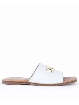 Barbour Pansy Leather Sandal - White, Size 5, Women