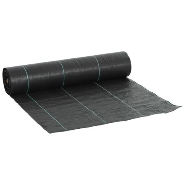 Outsunny 2m x 90m Weed Control Membrane, Heavy Duty Weed Barrier Fabric Black