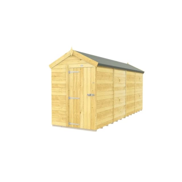 Buttercup Farm 5 x 16 Feet Apex Shed - Single Door W/O Window - L472 x W147 x H217cm in Brown Brown Unisex