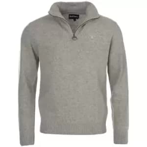 Barbour Essential Lambswool Half Zip Jumper Light Grey Marl XL