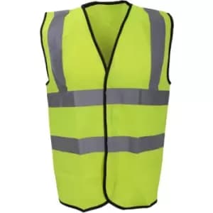 Warrior Mens High Visibility Safety Waistcoat / Vest (4XL) (Fluorescent Yellow) - Fluorescent Yellow