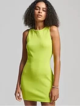 Superdry Code Surplus Jersey Dress - Lime Green, Size 10, Women