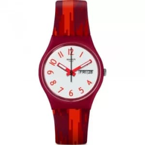 Unisex Swatch Red Flame Watch