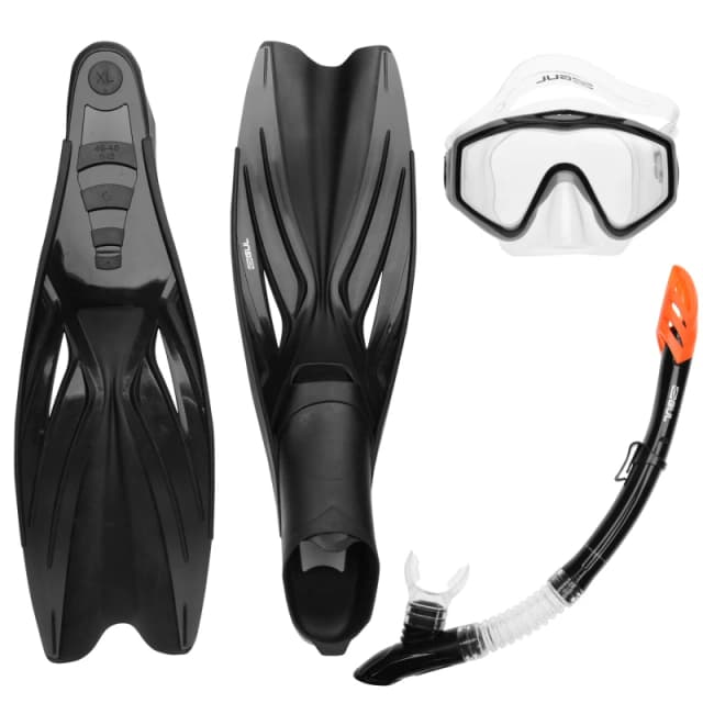 Gul Premium Snorkel Mask and Fin Set for Adults Black unisex Small 6-7