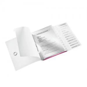 Leitz WOW Divider Book A4 Polypropylene 12 Tabs Pink Metallic - Outer