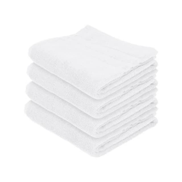 Nicola Spring Cotton Hand Towels - 90Cm X 50Cm - White - Pack Of 4