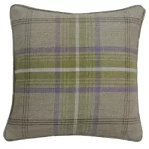 Aviemore Tartan Faux Wool Cushion Thistle Brown