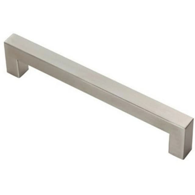 Loops Square Linear Block Pull Handle 174 x 14mm 160mm Fixing Centres Satin Steel Metallics unisex